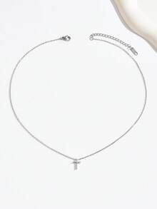 1 pieza Delicado y pequeño collar con cruz dorada, collar artístico y versátil tipo gargantilla para resaltar la elegancia y el gusto único del cuello - Amarillo Oro - Ver 8