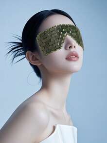 1pc Natural Jade Eye Mask, Non-Electric Cold Therapy Eye Mask, Fragrance-Free - Multicolor - View 3