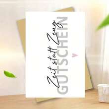 1 Stück Lustige deutsche Geburtstagskarte - "Zeit statt Zeng" - minimalistisches, modernes Design mit schwarzer Schrift - Geburtstag, Weihnachten, Halloween - Geschenk für Ehefrau, Ehemann, Freunde - elegantes Weiß und Rosa Akzente - Alltagsdekoration Büro, Feiertags-Grußkarte - Mehrfarbig - Übersicht 13