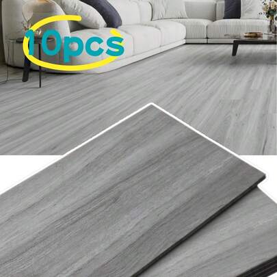 10pcs 40x15cm Flooring Wood Look Self-Adhesive Wall Stickers Peel And Stick Floor Stickers Imitation Tiles For Bedroom Living Room RV
