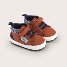 Spring/Autumn 0-1 Year Old Unisex Infant 6-9-12 Months Infant Soft Sole Anti-Slip Walking Shoes Sports Shoes Color Block White - Brown - View 8
