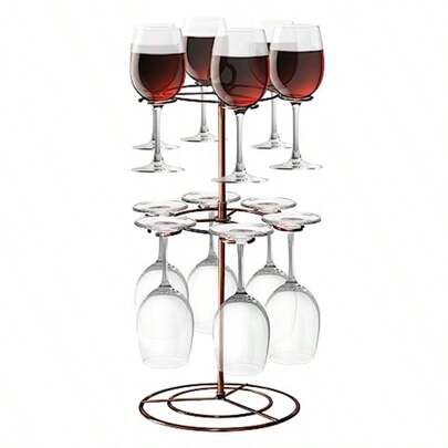 Soporte para copa de champán para fiesta, árbol para copas de vino, estante para copas de vuelo, organizador de copas de pie para degustación de vinos, fiesta y bar, color bronce