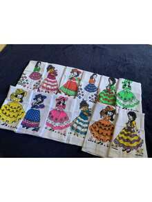Kit With 24 Printed Napkin Hem Dishcloths 0.45cm X 0.75cm 100% Cotton - 查看 2
