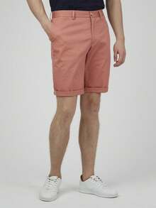 Ben Sherman Slim Stretch Chino Shorts Summer Regular Pocket Drawstring Button Beach - 粉色 - 查看 6