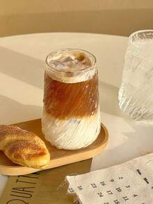 Taza Remolino, Taza Rayada Retro, Taza de Café con Hielo, Taza Acanalada, Taza de Agua Creativa, Taza de Desayuno, Cristalería Retro Hermosa, Taza sin Asa, Apta para Beber Agua, Leche, Avena, Cerveza, Cócteles