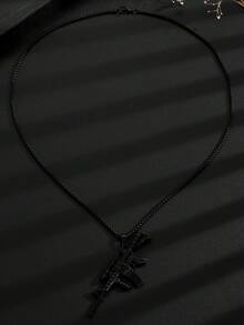 1 件男士时尚朋克军用迷彩枪吊坠项链、珠宝配饰、独特礼物 - 彩色 - 查看 6