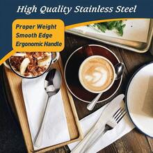 Cutlery Set, 4 Piece Stainless Steel Flatware Set, Tableware Silverware Set With Spoon Knife And Fork Set, Service 4, Dishwasher SafeEasy Clean, Mirror Polished - 4 Piece - View 8
