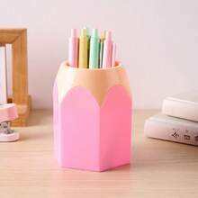 1/2/5pcs Pencil Shaped Cups, Suitable For Classroom Pencil Dispenser, Bulk Cute Pencil Storage Box, Desktop Colorful Makeup Brush Container, Decor For School, Home And Office, Great Back To School Gift, Birthday Gift For Friends, Halloween, Christmas Holiday Present