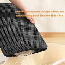 双层蜂窝设计猫砂垫，防滑可洗猫清洁垫，适用于宠物厕所狗窝猫砂盆