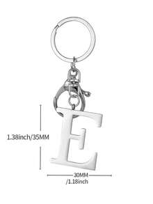 1pc Elegant Silver Letter Keychain, A-Z Alphabet Pendant, Fashionable Alloy Key Chain, Can Be Hung On Bags Or Car Keys, Perfect Accessory For Daily Use, Also A Great Gift For Couples, Friends And Family - Multicolor - View 12