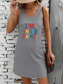 Finger Painting Fun Colorful Summer Fun Summer Dress - Grey - View 1