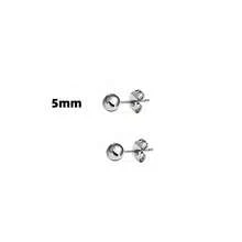 3-8 毫米 1 对银球耳钉，316L 不锈钢防过敏耳钉，简约风格适合男士、女士、青年，钛钢耳环，节日礼物 - 銀色 - 查看 10