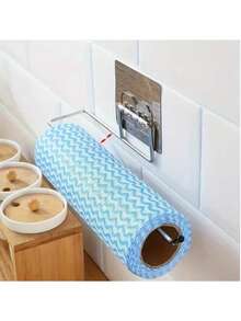 1 Piece Stainless Steel Heavy-Duty Wall-Mounted Paper Towel Holder (No Drilling Required) – Space-Saving, Drill-Free Installation, Modern Minimalist Design For Bathroom Storage, Suitable For Kitchen, Bathroom, Office, Restaurant – Easy To Install, Dual Function As Towel Rack & Towel Hook – Adhesive-Backed, Wall-Mounted, Ideal For Small Spaces, Durable Structure, Perfect For Apartment Living