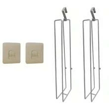 Soporte para papel higiénico sin taladro, estante de hierro para rollo de papel higiénico de baño, se adhiere a la puerta, soporte para toallas de cocina (plateado)