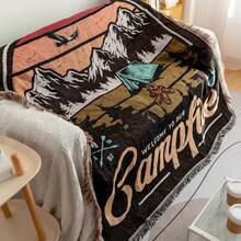 Picnic Blanket, Home Blanket, Bed Blanket, Sofa Towel, Moisture-Proof Camping Blanket, Tent Mat, Warm Blanket, Bohemian Style Tear Resistant Home Leisure Blanket, Sofa Towel, Tablecloth, Sofa Cover, Tapestry, Outdoor Background Fabric - Navy Blue - View 5