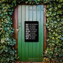Pray Like Nehemiah Tin Metal Sign Christian Faith Inspired Religious Wall Art Gift For Men Women Church Group Casual Black Sleeve Tee Inspirational Metal Sign Artwork - 彩色 - 查看 3