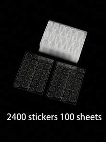 1200pcs/50sheets Nail Gel Stickers, Ultra-Thin Jelly Nail Stickers, Double-Sided Adhesive, Transparent, Reusable, For Nail Art Decoration - Clear - View 14