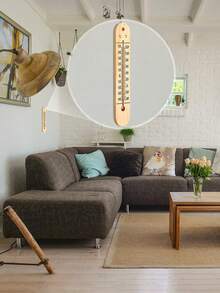 A Log Thermometer, High Precision, Battery-Free, Simple And Convenient, Suitable For Office, Classroom, Living Room, Bedroom, Farm Shed, Wall-Mounted Thermometer