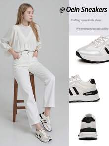 Teniși casual confortabili pentru femei, cu talpă groasă și strălucitoare, la modă și moi