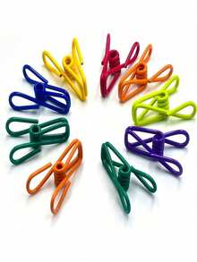 Random - Colored Multifunctional Clips, Durable Spring Clamps With Strong Grip, Packaging Bag Clips, Chip Clips, Coated Clips For Sealing Packages, Versatile Organizers For Securing Papers, Sealing Snack Bags, Tool Clips For Kitchen Camping Picnic Bbq,Organizing Crafts & Home Essentials,Ideal For Office, Kitchen, Diy Projects & Tidy Enthusiasts Seeking Efficient Clutter Management - Multicolor - View 9