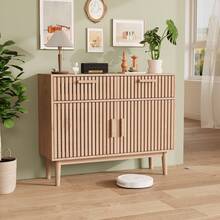 Mueble de cocina, cómoda con 4 puertas, aparador 100x35x80 cm, cómoda estrecha, aparador, mueble para salón dormitorio