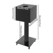 YIYIBYUS 35*35*35cm Suggestion Box With Lock And Key, Black Ballot Box, Floor Standing Donation Box With Wheels - Black - View 3