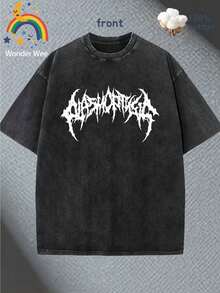 Young Man/Man Summer Short Sleeved Washed Vintage 285g Pure Cotton Comfortable Breathable Casual Round Neck T-Shirt Street  Pattern Print