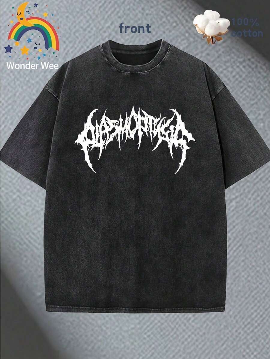 Young Man/Man Summer Short Sleeved Washed Vintage 285g Pure Cotton Comfortable Breathable Casual Round Neck T-Shirt Street  Pattern Print