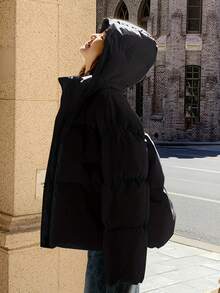 Women Winter Coats - Black - View 4