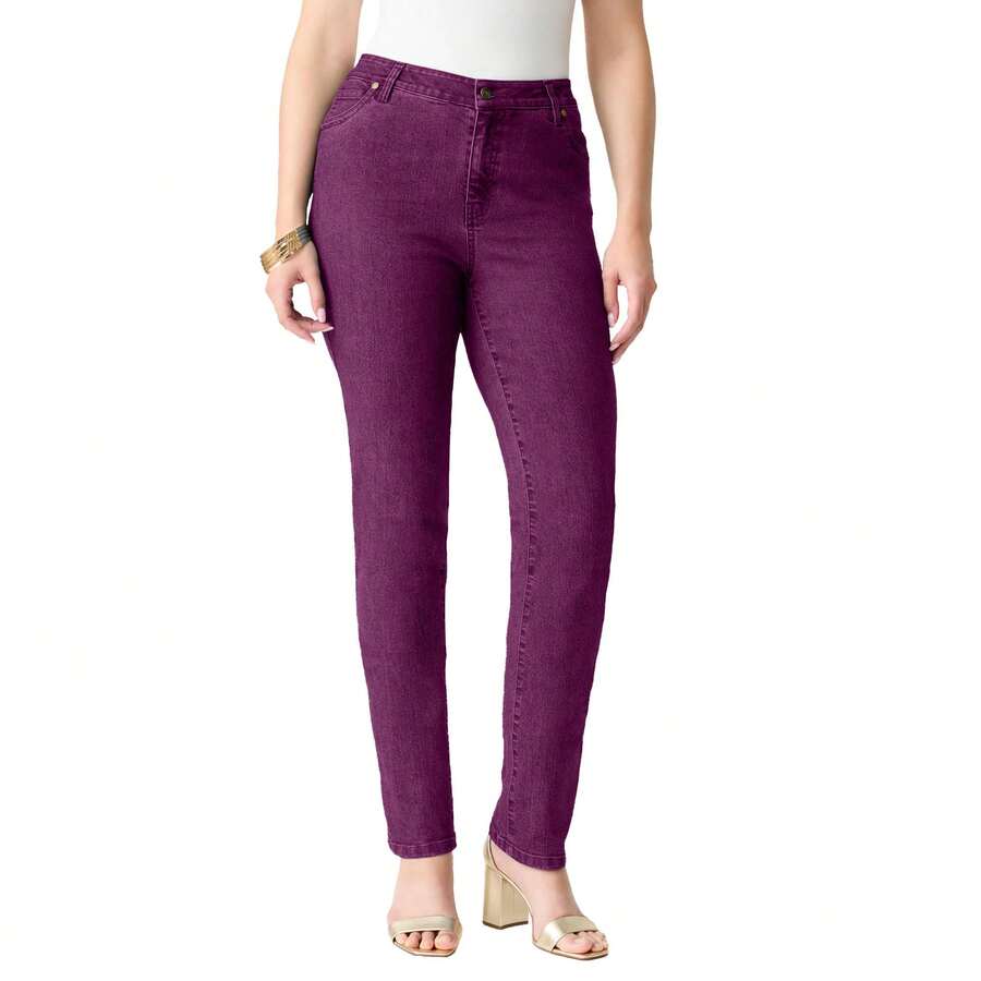 Roaman's Women's Plus Size Classic Stretch Straight Leg Jean