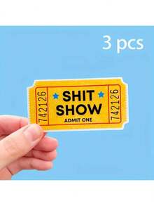 Nhãn dán vé Show Admit One - Hình dán mới lạ hài hước cho chai nước, máy tính xách tay, bàn làm việc, nhựa vinyl bền, tùy chọn nam châm dẻo, quà tặng vui nhộn theo chủ đề đại dịch - Nhiều màu - Xem 13