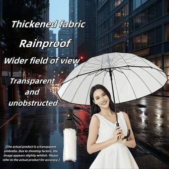 1 st. förtjockat transparent paraply i koreansk stil, minimalistisk japansk design