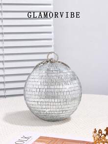 1pc Women's Fashionable Sparkling Ball-Shaped Crystal Rhinestone Evening Clutch Bag, Luxury Diamond Ring Handbag, High-End Shiny Diamond Formal Dress Purse, Minimalist Clutch Suitable For Gala, Party, Birthday, Wedding, Gift
