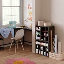 15-Unit Stackable Wood Shelf Storage Organizer For Adult Closets, Espresso Finish