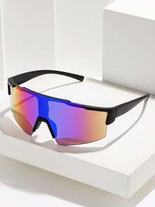 POLASUP 1 pieza Gafas para ciclismo/deportes al aire libre con correa desmontable y estuche, opciones de color negro/blanco/azul/morado/rojo/rosa, unisex para todas las temporadas, protección