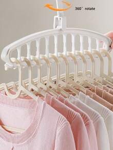 Multifunctional 360° Rotatable Space-Saving Perforated Clothes Hanger Clothes Drying Rack Storage Rack, Student Dormitory Home Space-Saving Spiral Plastic Clothes Hanger, 1 Storage 11 Clothes, Suitable For Home, Dorm And Travel - Foldable Pants, Shirts And Skirt Drying Rack,For Tidy Enthusiasts, Renters & Homeowners Seeking Efficient Closet Organization - Multicolor - View 5