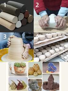 500g/Pack Pottery Clay Material Kit, Air-Dry Modeling Clay For DIY Crafts, Multiple Colors Available, Supplies For Pottery Arts & Crafts Tutorials