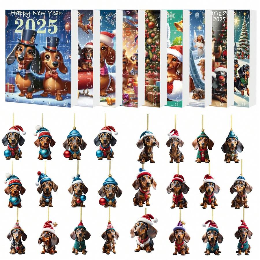 2025-holiday-advent-calendar-dachshund-ornaments-24-pcs-acrylic-flat-2d
