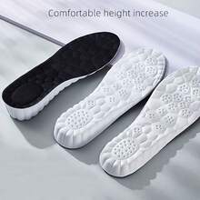 1 Pair 3.5cm Of Height-Increasing Insoles: Men's Non-Tiring Feet, Sweat-Absorbing, Deodorizing, Shock-Absorbing Height-Increasing Insoles That Won't Collapse. Full-Foot Women's Insole Height-Increasing Insoles/Unisplendable Sports Height-Increasing Insoles - Soft And Comfortable - Black - View 2