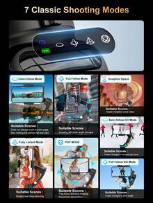 3-Axis Handheld Gimbal Stabilizer For Smartphones, Equipped With AI Module, Fill Light, Face Tracking, Detachable Magnetic Remote Control And Focus Control - Ideal For Photography, Video Recording, Vlogging And Live Streaming - Black - View 6