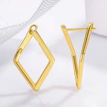 1 Pair Minimalist Geometric Diamond Shaped Elegant Fashion Earrings, Suitable For Women's Daily Wear