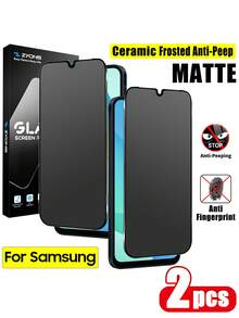 ZYONS 2pcs Matte Privacy Screen Protector For Galaxy, Compatible With Samsung Galaxy A07 A17 A56 A36 A26 A16 A06 A55 A35 A25 A15 A05 A05S A54 A34 A24 A14 A04 A53 A33 A23 A13 - Anti-Fingerprint Smoothness Coating, Bubble-Free, Easy To Apply, Frosted Anti-Peeping TPU Soft Film Non Glass, Privacy Protection, Protector De Phone, For Phone, Halloween Gift For Birthday, Family, Friends Phone Screen Protector, Phone Accessories