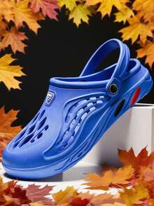 4-Season Unisex Slip-On Sandals, Teens & Couples Casual Breathable Perforated Slides, Outdoor Beach Aqua Shoes, Water Hiking Shoes, Drainage & Ventilation, Rainy Day Comfortable Slippers, Versatile Use (Some Perforated Holes May Not Be Fully Punched Out)