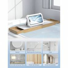 Soporte para Celular Ducha - 480 Rotation Bathroom Phone Holder Shower, Anti - Niebla, IPx6 Soporte Impermeable para Celular Regadera Bao Pared High Sensitive Touchscreen, para Celular 4 - - Blanco - Ver 5