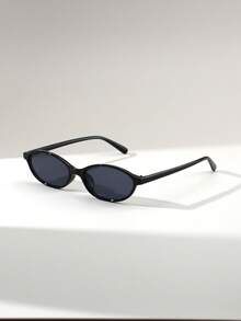 1 Pair Women's Cat Eye Narrow Small Frame PC Ultra-Light Glasses, Retro Versatile For Street Style, Runway, Party, Fashion Eyewear