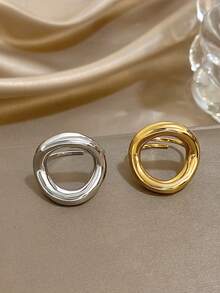 1 件镀层不锈钢开口可调节女士戒指，简约时尚圆形个性日常珠宝，万圣节周年纪念日情人节礼物，妈妈礼物，圣诞节感恩节日常派对礼物，送给女朋友和妻子 - 彩色 - 查看 6