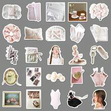 1 Pack Of 50 Ballet Stickers Waterproof Painted Graffiti Cartoon Girl Heart Notebook Gooka Mobile Phone Notebook Sticker Halloween School Season Label Process Sticker