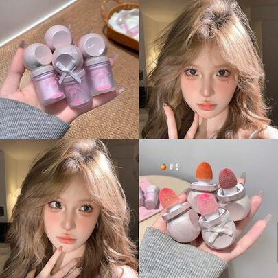 SHAQINUO 轻盈的腮红液，保湿细腻，持久，易于涂抹，色彩鲜艳，无缝透明效果，打造健康亮丽的肤色