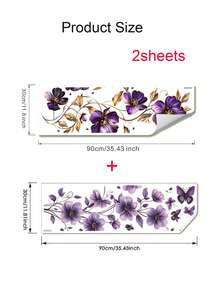 1 件紫色花朵蝴蝶墙贴可移除花卉装饰撕下粘贴壁画墙贴适用于客厅卧室门过道沙发电视背景墙家居装饰房间装饰墙壁装饰浴室装饰墙壁艺术厨房家居装饰客厅墙纸房屋装饰卧室装饰房间装饰用品客厅装饰
