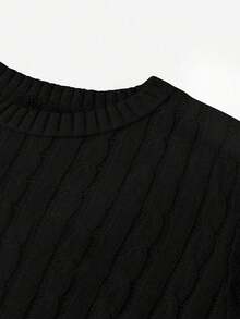 自由式春夏白色、黑色、卡其色毛衣，时尚简约商务休闲通勤优雅度假高端百搭修身可爱上衣，复古韩版风格 - 黑色 - 查看 6